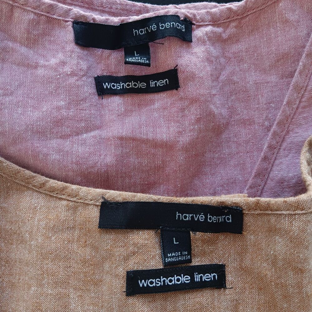 Harve Bernard Bundle of Two Washable Linen Tank Top Beachy Lightweight Large - Picture 2 of 8